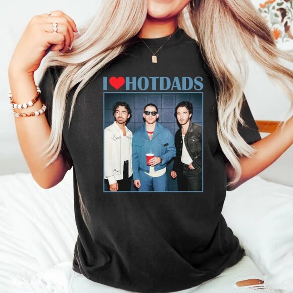 I Love Hot Dads Jonas Brothers Shirt, Jonas Brothers Fans Shirt - Picture 1 of 1
